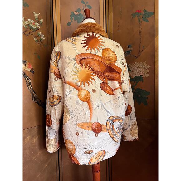 Rare Dino Valiano silk coat with Galaxy print, size 6 - Picture 9 of 10